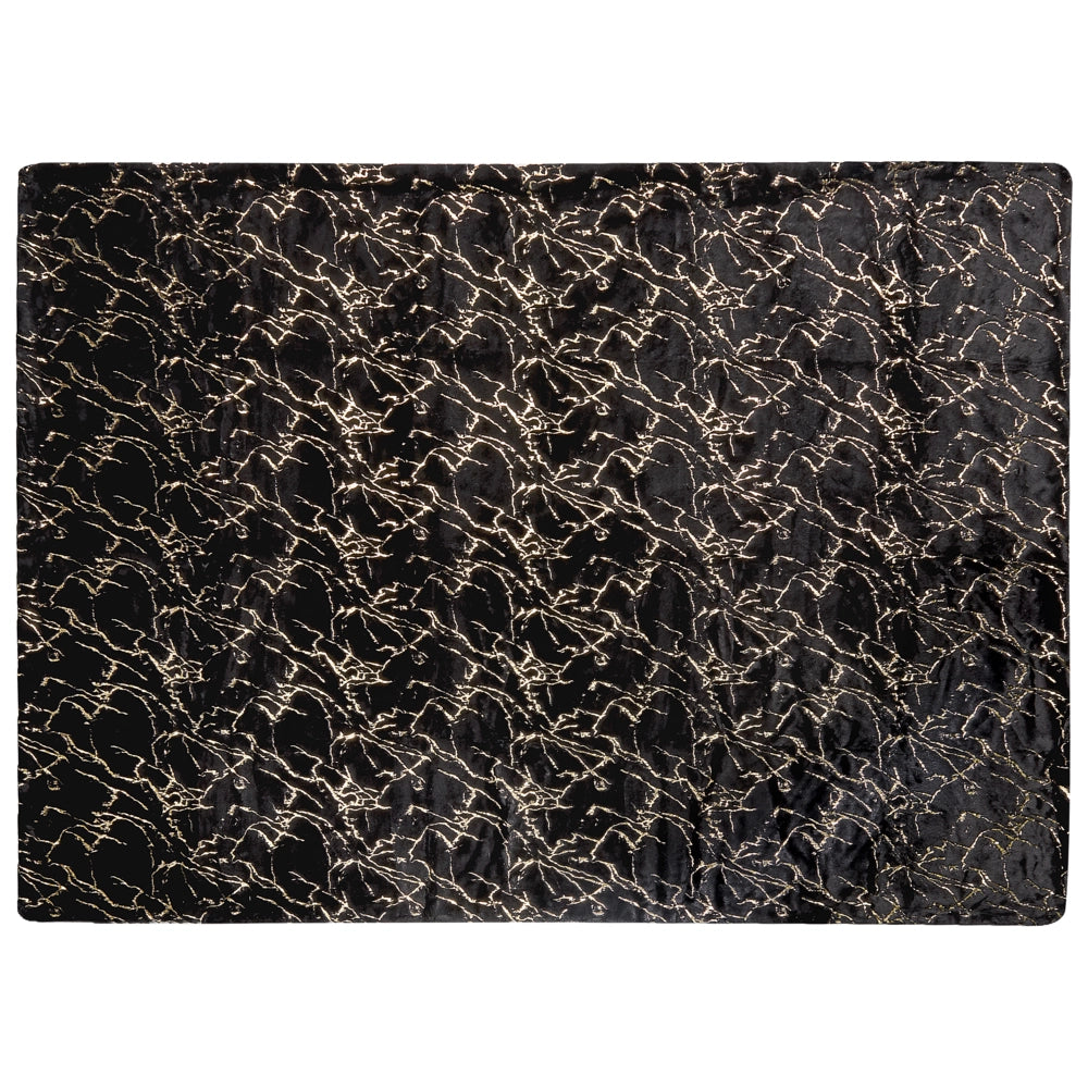 Coperta in poliestere Nero 150 x 200 cm copriletto plaid in marmo dorato motivo soggiorno camera da letto