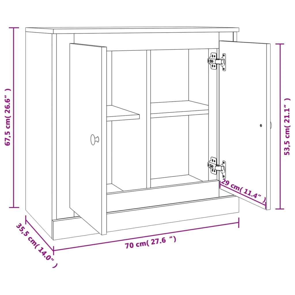 Buffet credenza cassettiera mobiletto mobile contenitore organizer per cucina soggiorno salotto 70 x 35,5 x 67,5 cm legno ingegnerizzato bianco 02_0030486