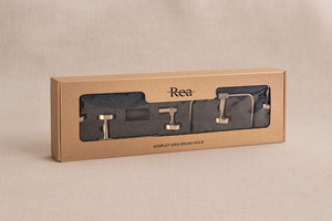 Set Accessori Da Bagno Grid Brush Gold 4 Pezzi