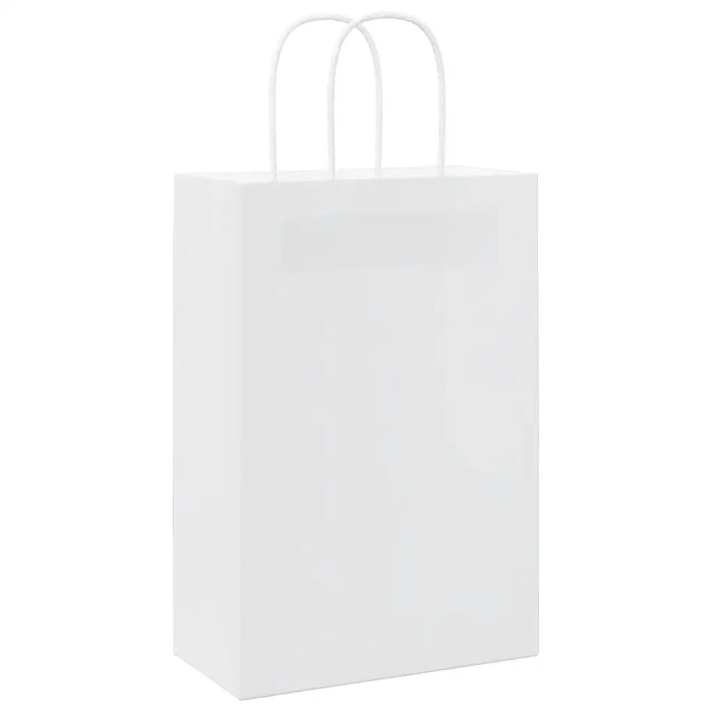 Sacchetti di Carta 250 pz con Manici Bianchi 21x11x31 cm