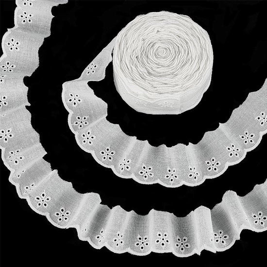 Fili di cotone per cucire - 15 metri - Fili di cotone bianco smalto - Fili ruché per cucire - Adatto per abiti e borse