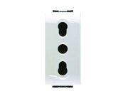 PRESA SICUREZZA BIVALENTE AQUA- - 2 poli+terra 10/16A alveoli ø mm.4/5 (7679) - 6 pezzi MARLANVIL