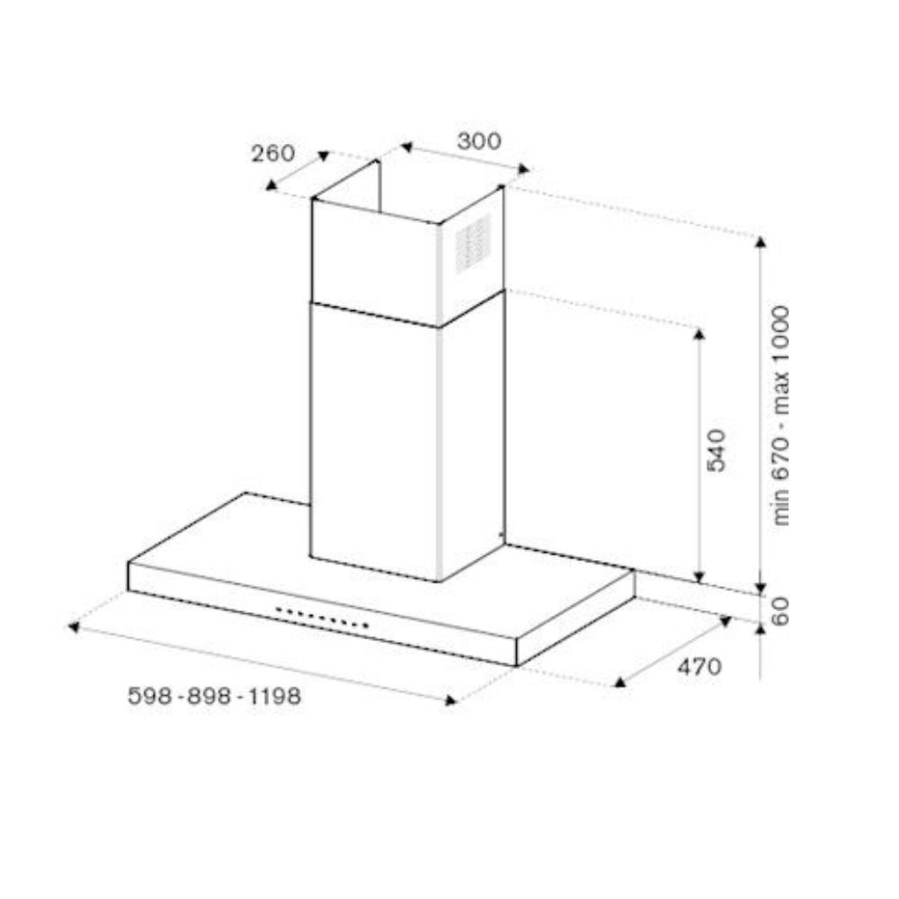 Cappa parete Bertazzoni KT90MAS1NEB da 90 cm. nero opaco classe B