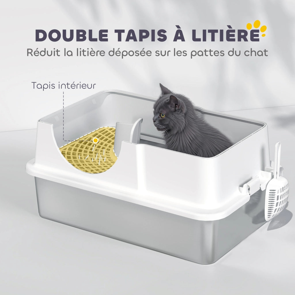 Lettiera per Gatti Chiusa con Coperchio ¨C Zephmum ¨C Bianco 60.5x40.5x45 cm