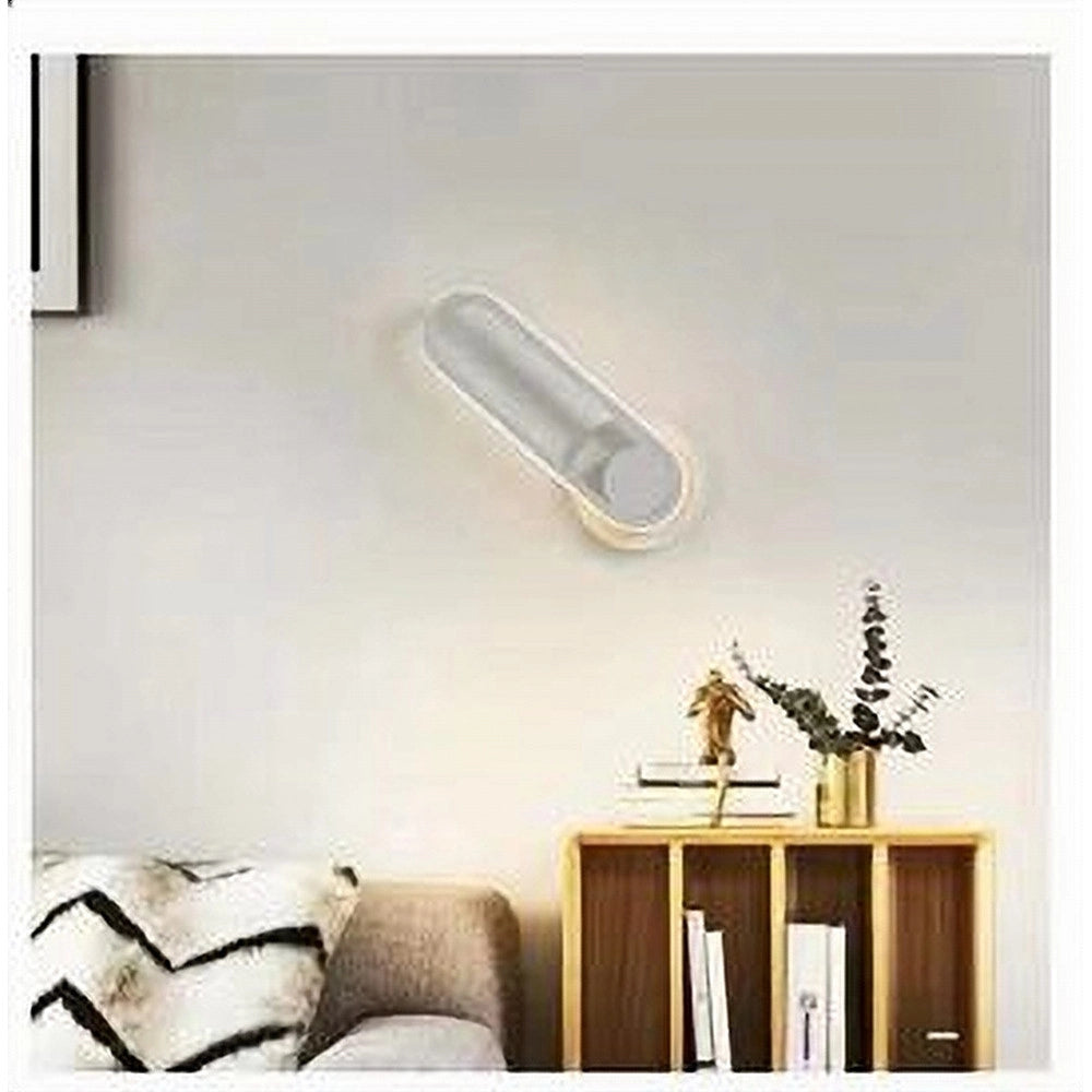 Trade Shop - Applique Da Parete Led 13 W Ovale Verticale Orientabile Bianco Luce Fredda 50339 -
