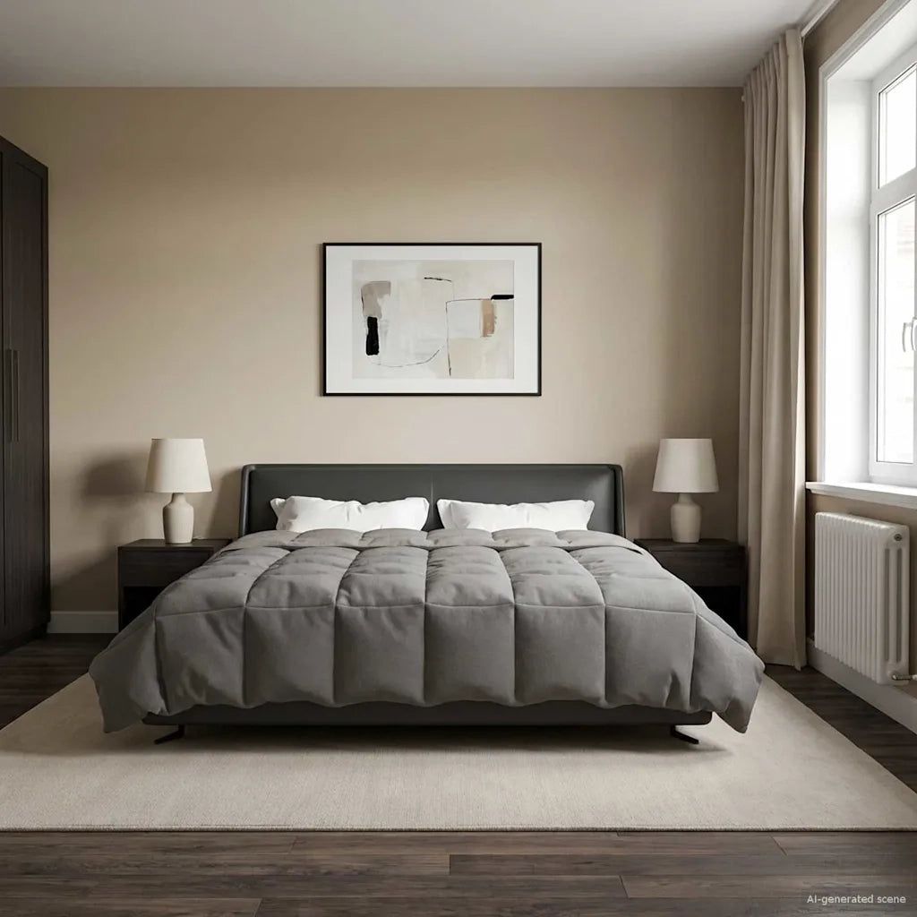 Piumone | Duvet Invernale Grigio chiaro 200 x 240 cm Microfibra