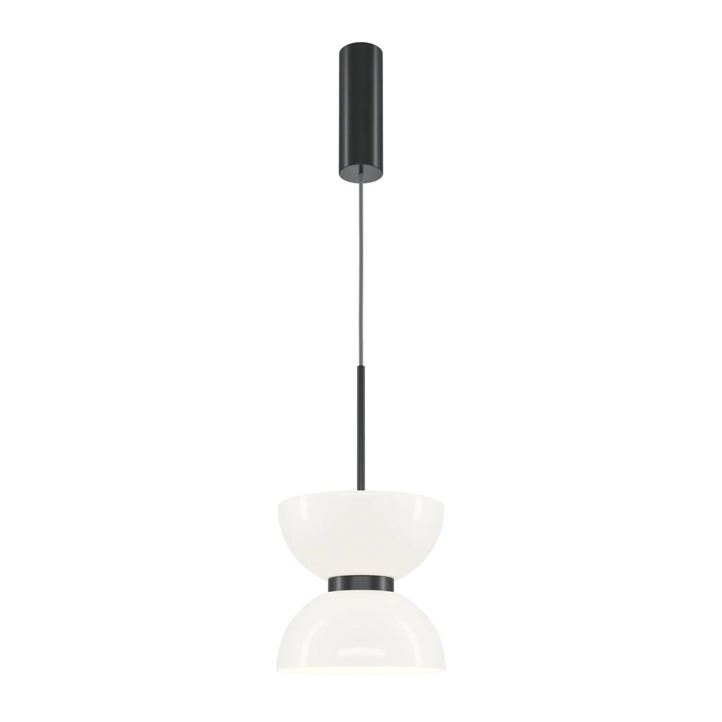 Maytoni Lampadario moderno Kyoto 1 luce LED integrato nero metallo vetro