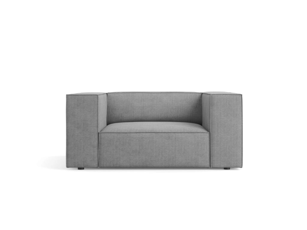 Cosmopolitan Design - Poltrona "Arendal" in ciniglia con effetto a coste grigio scuro 