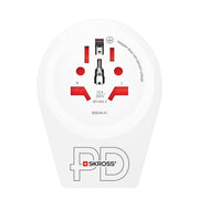 Adattatore da viaggio USB-C PD 20W da internazionale a britannico Bianco Skross