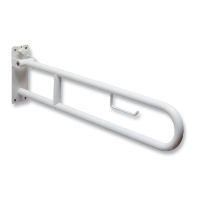 Barra di sostegno ribaltabile per bagno disabili (rinforzata) - Misura: 85 cm (con porta carta igienica)