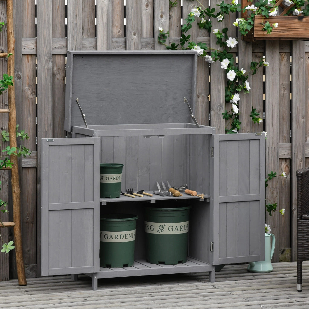 Casetta da giardino porta attrezzi 100x103x160 cm in acciaio grigio scuro con tetto inclinato