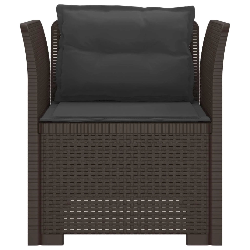 Poltrona a 1 Posto con Cuscini Aspetto Rattan PP Marrone 8011873
