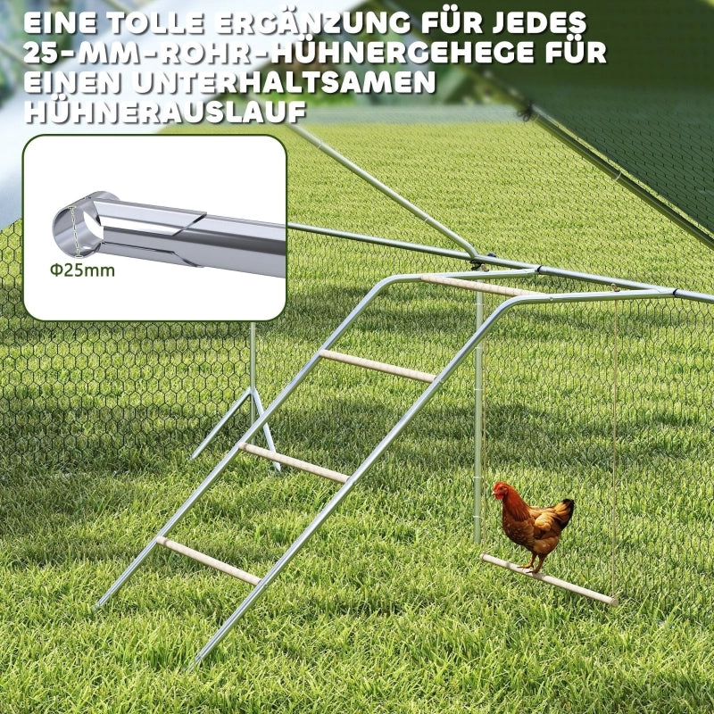 GIOCO PER GALLINE con 4 posatoi e altalena 82 x 150 x 110 cm Pino Argento