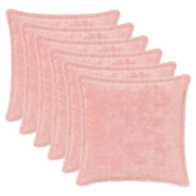 Federa 6 pcs HOUTEN Rosa 30 x 30 cm Pelliccia di Coniglio Finta 916016