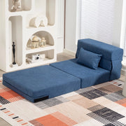 Poltrona trasformabile 3 in 1 blu con cuscino