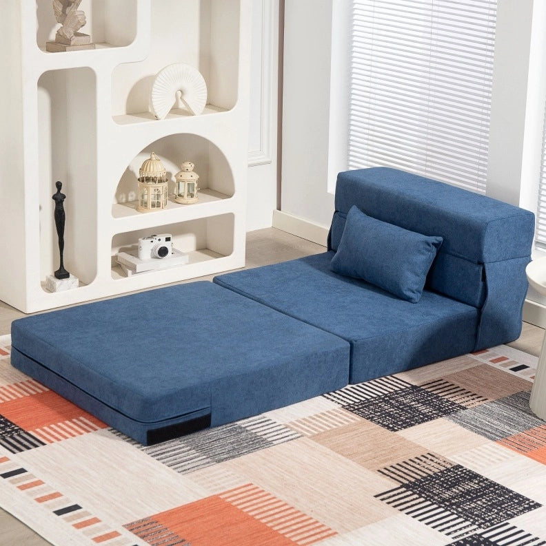 Poltrona trasformabile 3 in 1 blu con cuscino
