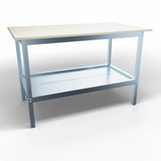 Banco lavoro metallico con piano in nobilitato superiore cm. 140x80x93h