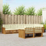 Set di divani da esterno con cuscino 8 pcs Naturale e Crema 3373655