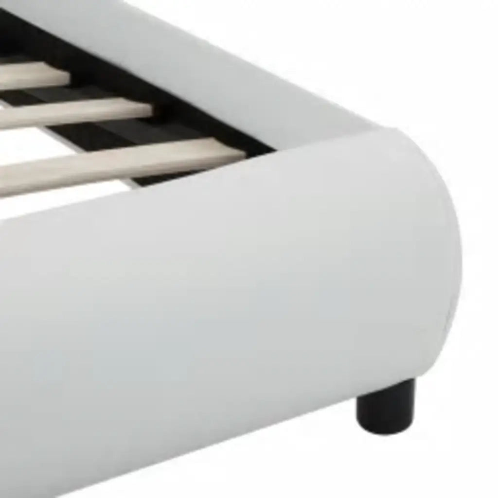 Giroletto con LED senza Materasso Bianco in Similpelle 90x200cm