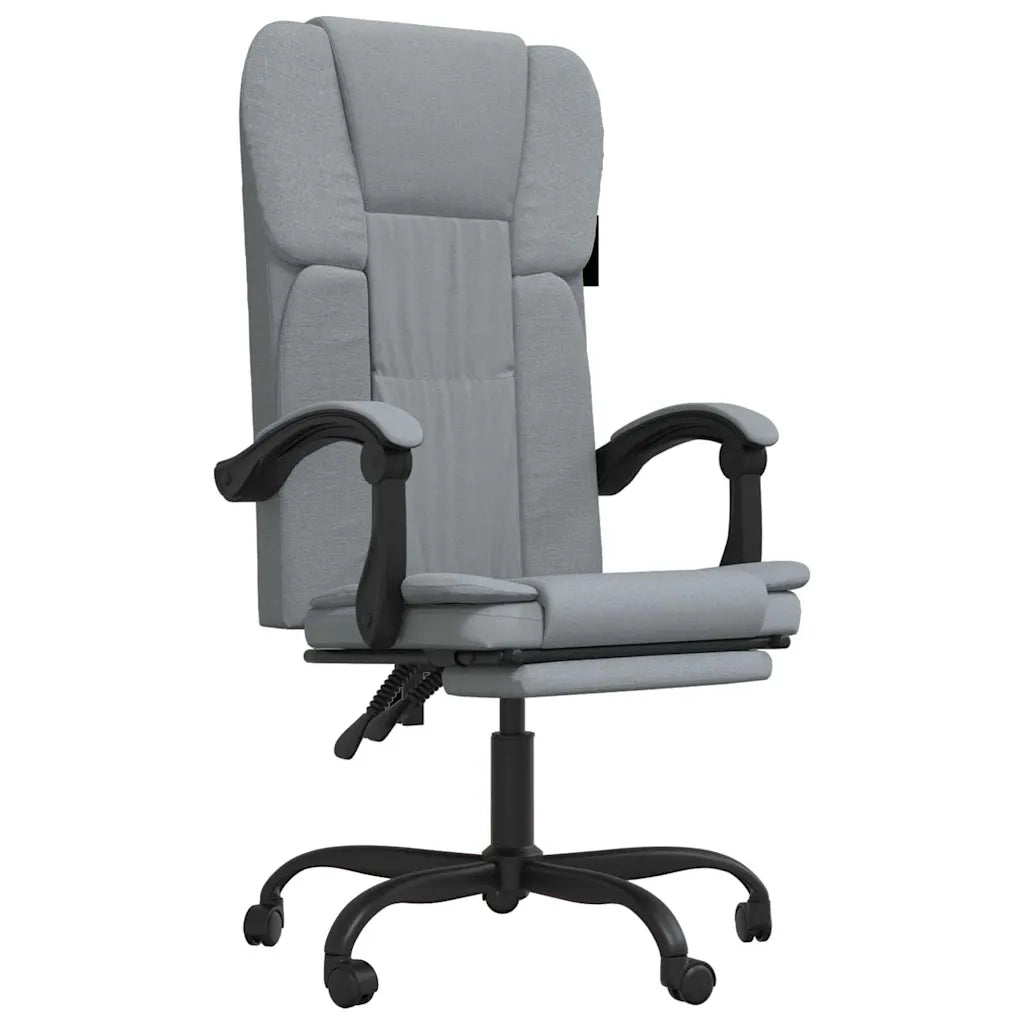Sedia per studi-Poltrona da Ufficio Reclinabile Grigio Chiaro in Tessuto 990548