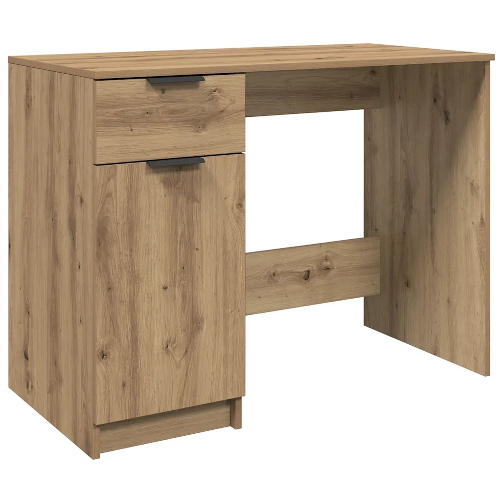 Scrivania | Tavolo da Ufficio Rovere Artigianale 100x50x75 cm in Legno Multistrato