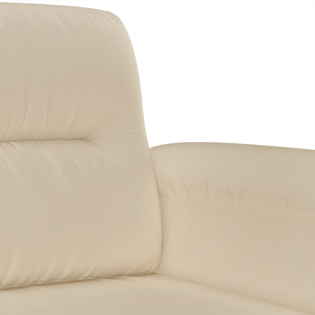 Set Divani 4 pz con Cuscini Crema in Tessuto Microfibra 3202300