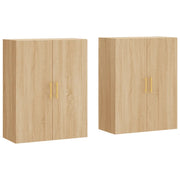 Armadietto a Muro | Mobili a Parete 2 pz Rovere Sonoma 69,5x34x90 cm