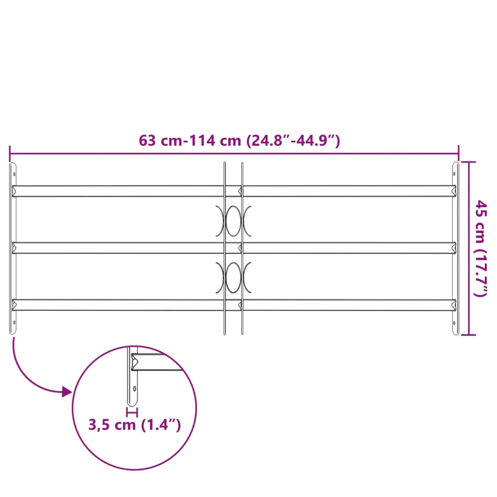 Griglia di sicurezza per finestre con 4 barre trasversali 3 pcs 42031290