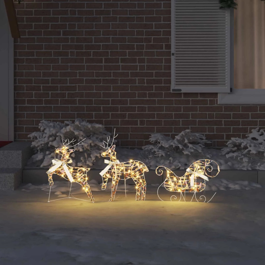 Renne LED con 60 LED 3 pcs Bianco caldo PET
