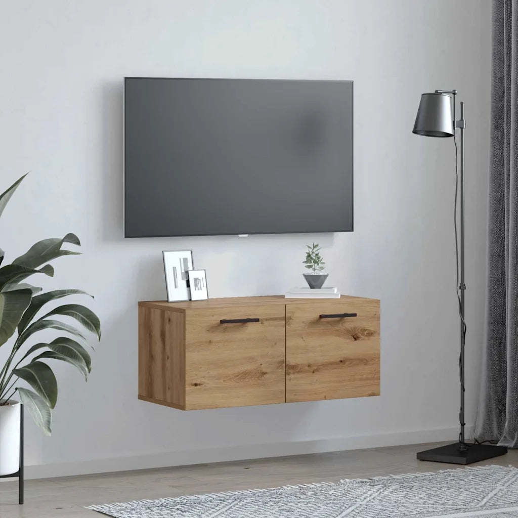 Armadietto a Muro | Mobile a Parete rovere artigianale 80 x 36.5 x 35 cm