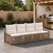 Set Divano da Giardino 4 pz Beige polyrattan 3435930