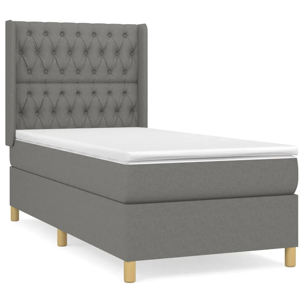 Giroletto a Molle con Materasso Grigio Scuro 100x200 cm Tessutocod mxl 123538