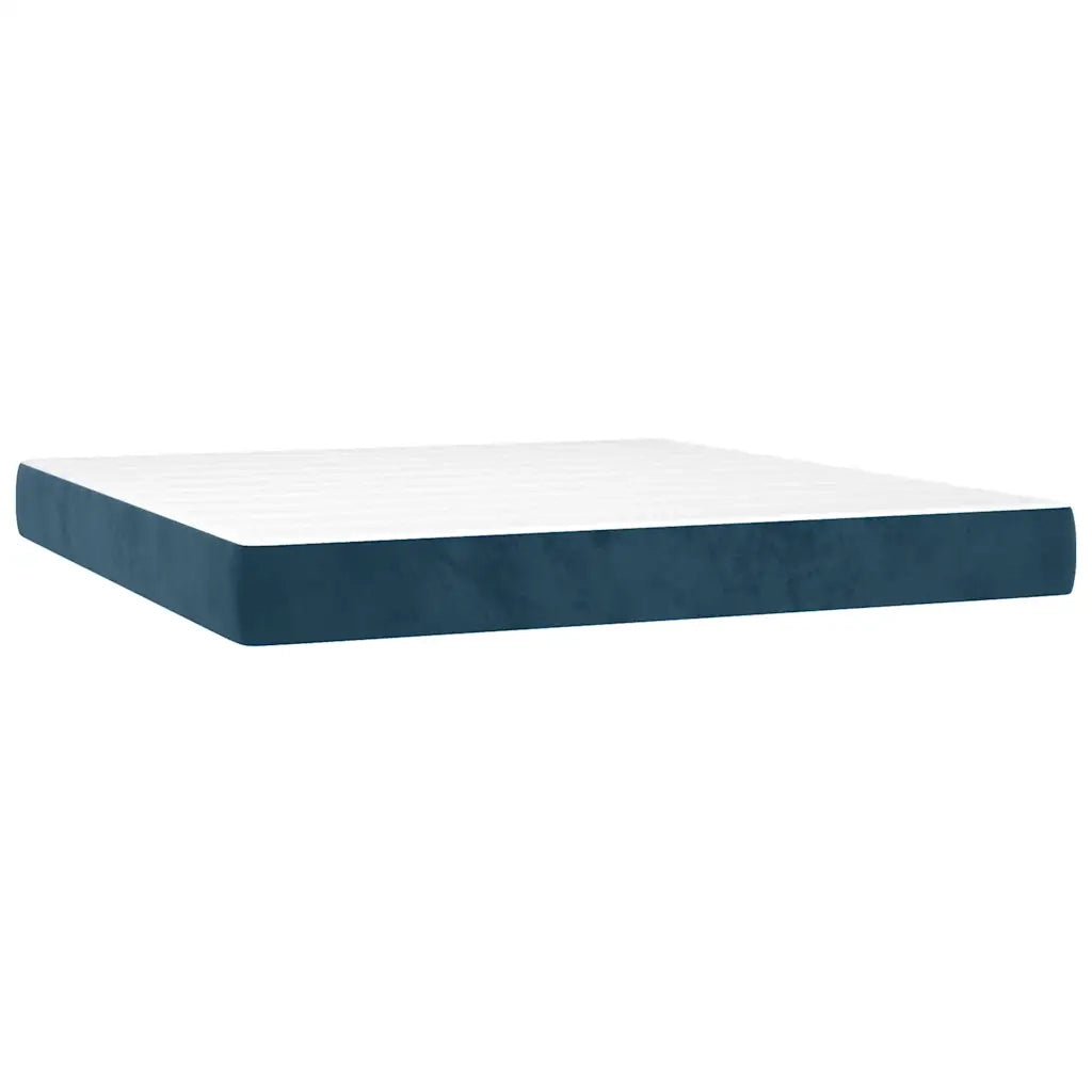 Giroletto a Molle con Materasso Blu Scuro 180x200 cm in Velluto 3127629