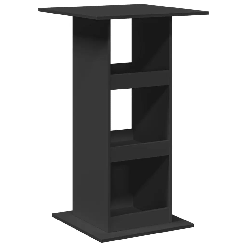 Tavolo Bar con Portaoggetti Nero 60x60x102 cm in Multistrato 854329