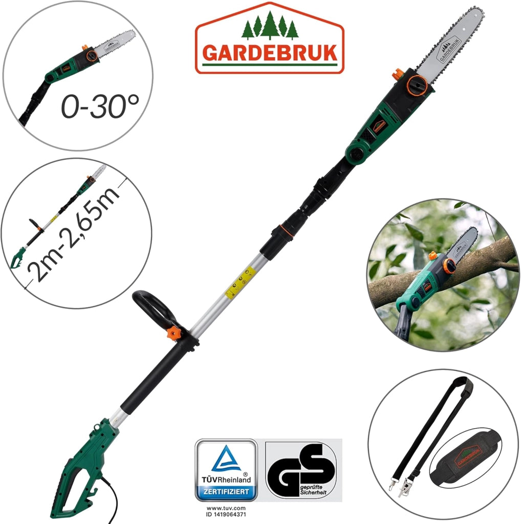 ® Potatore Telescopico Elettrica 200-265cm Modello ASX 900 750 W Lama 26 cm Motosega Telescopica per Potatura