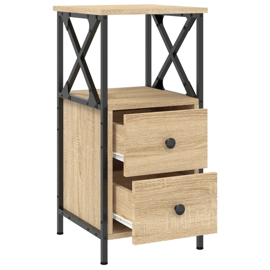 Comodino Rovere Sonoma 34x35,5x70 cm in Legno Multistrato 825945