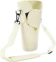 Waterflestas per bicchiere, 90 ml e 100 ml - Waterfleshouder con cinturino regolabile - Tasca per spalle per escursioni e campeggio - Beige - Utile per l'uso in viaggio