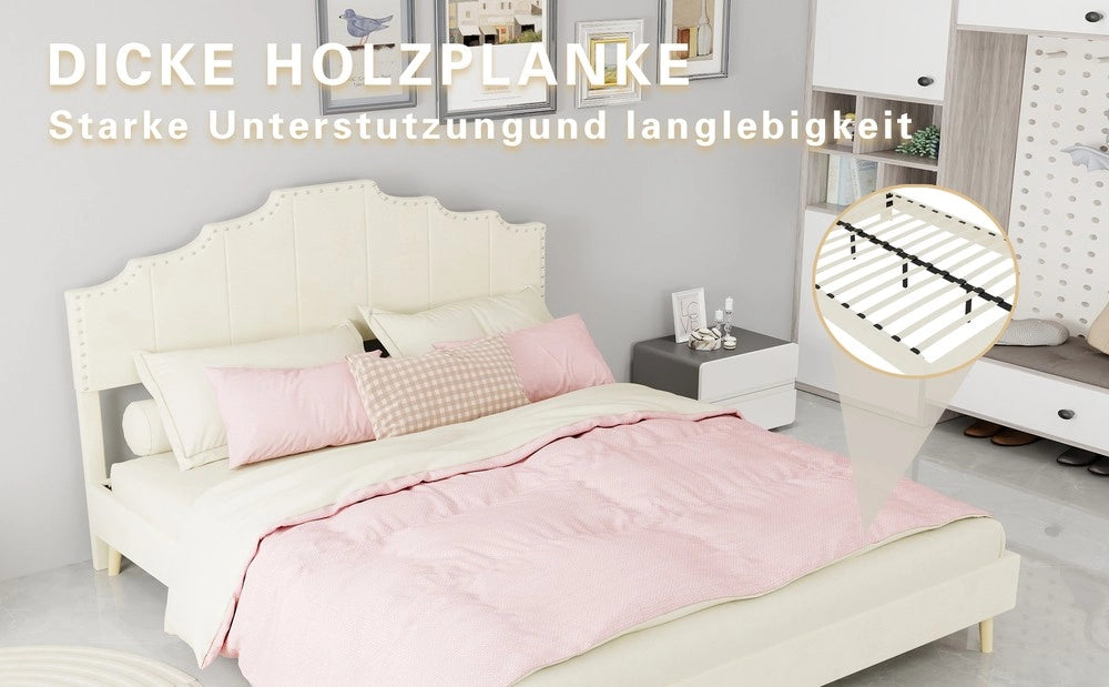 Letto Contenitore Imbottito ¨C MINIMAL ¨C Beige 160x200 con Materasso