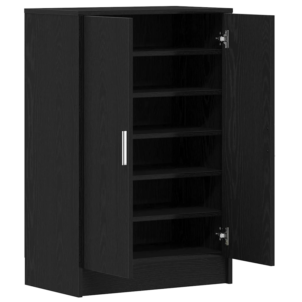 Scarpiera | Mobile per scarpe Rovere Rovere Nero 60x35x92 cm in Legno Multistrato