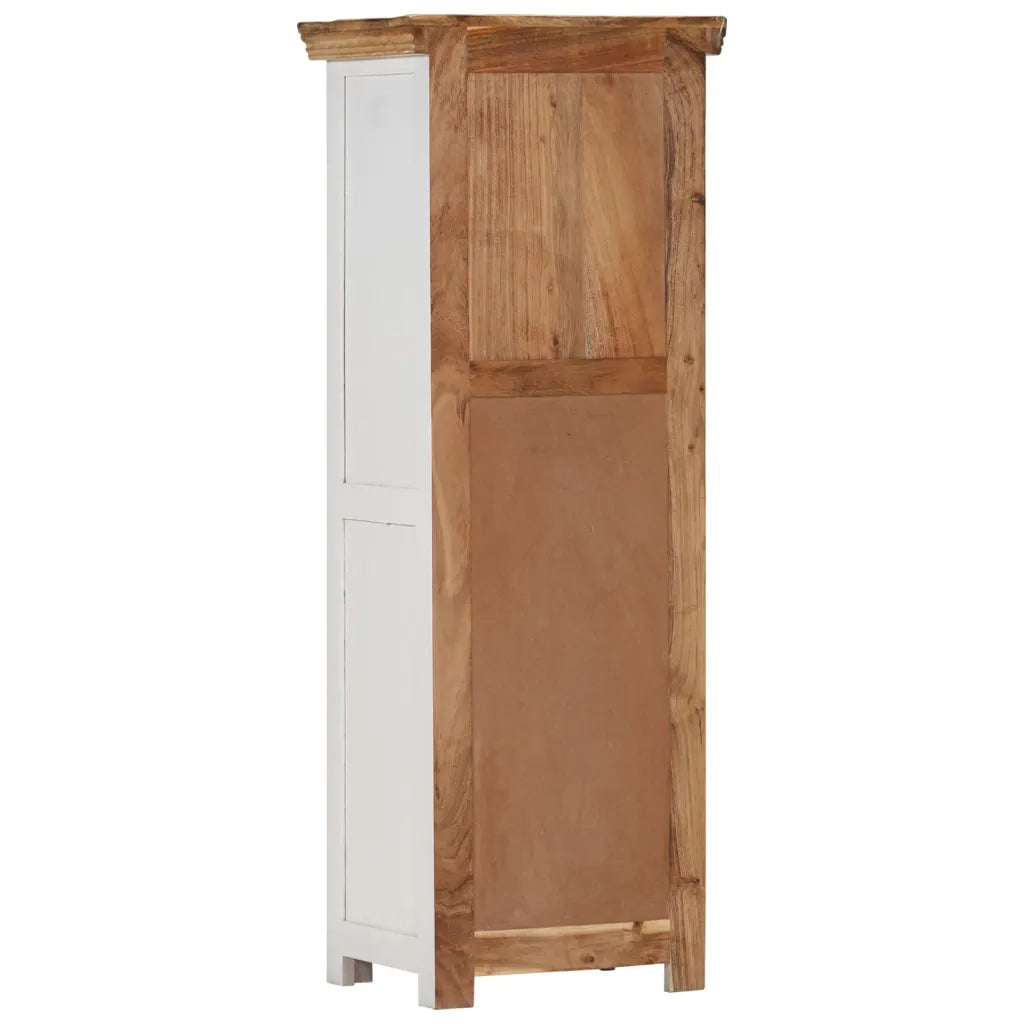 Credenza Bianca e Marrone 40x30x110 cm Legno di Mango e Acacia 338448