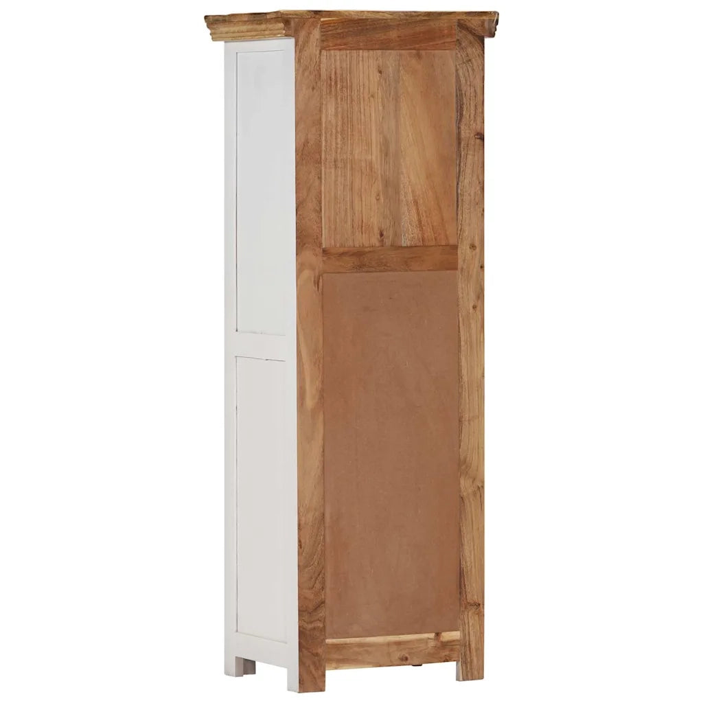 Credenza Bianca e Marrone 40x30x110 cm Legno di Mango e Acacia 338448