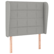 Testiera | Testata ad Orecchio Grigio Chiaro 93x23x118/128 cm in Tessuto