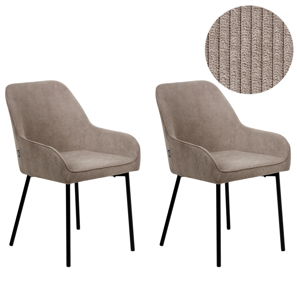 Set di 2 Sedie da Pranzo con Rivestimento in corda beige gambe dorate glamour retrò