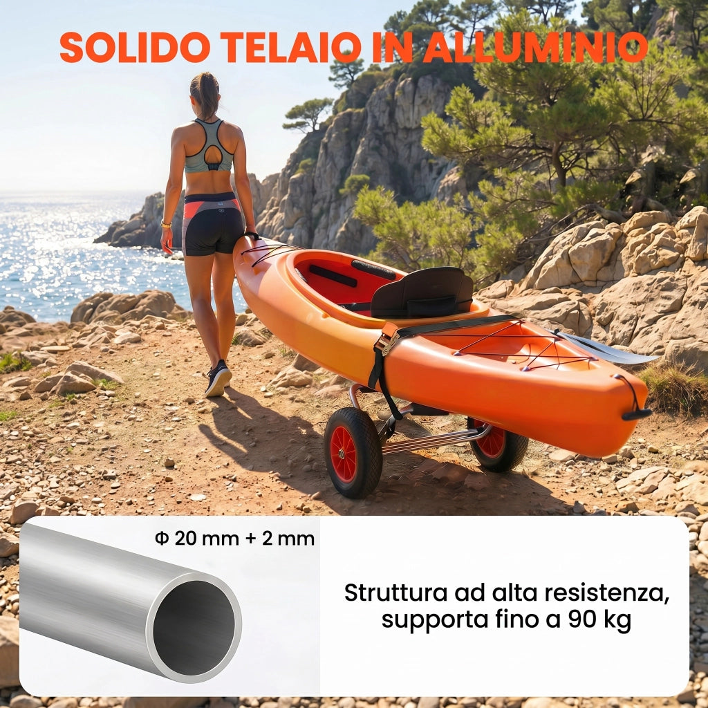 Carrello Pieghevole per Barche ¨C zephmum ¨C Alluminio NBR 70x40x42 cm