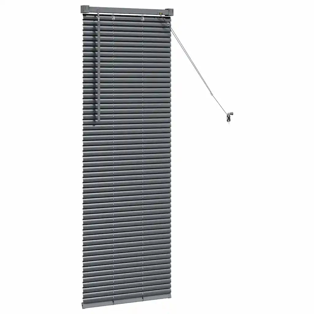 Tendaggi a Veneziana | Tenda a lamelle Grigio scuro 130 x 40 cm Alluminio