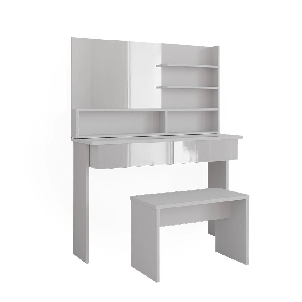 Vicco Tavolo da toeletta Bianco 120 cm con panca
