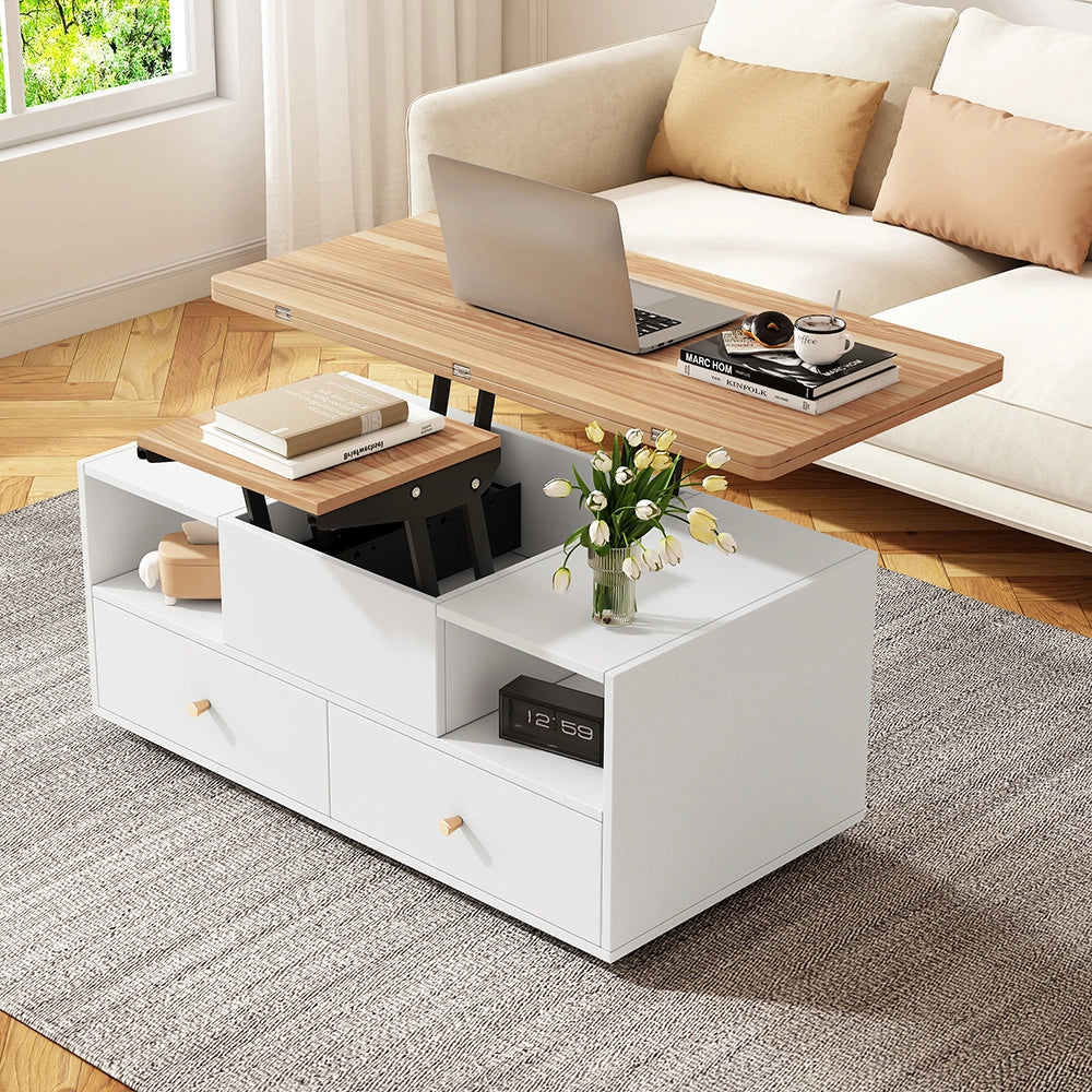 Tavolino-Xylo-100x50x47.5cm regolabile 4 cassetti rotelle