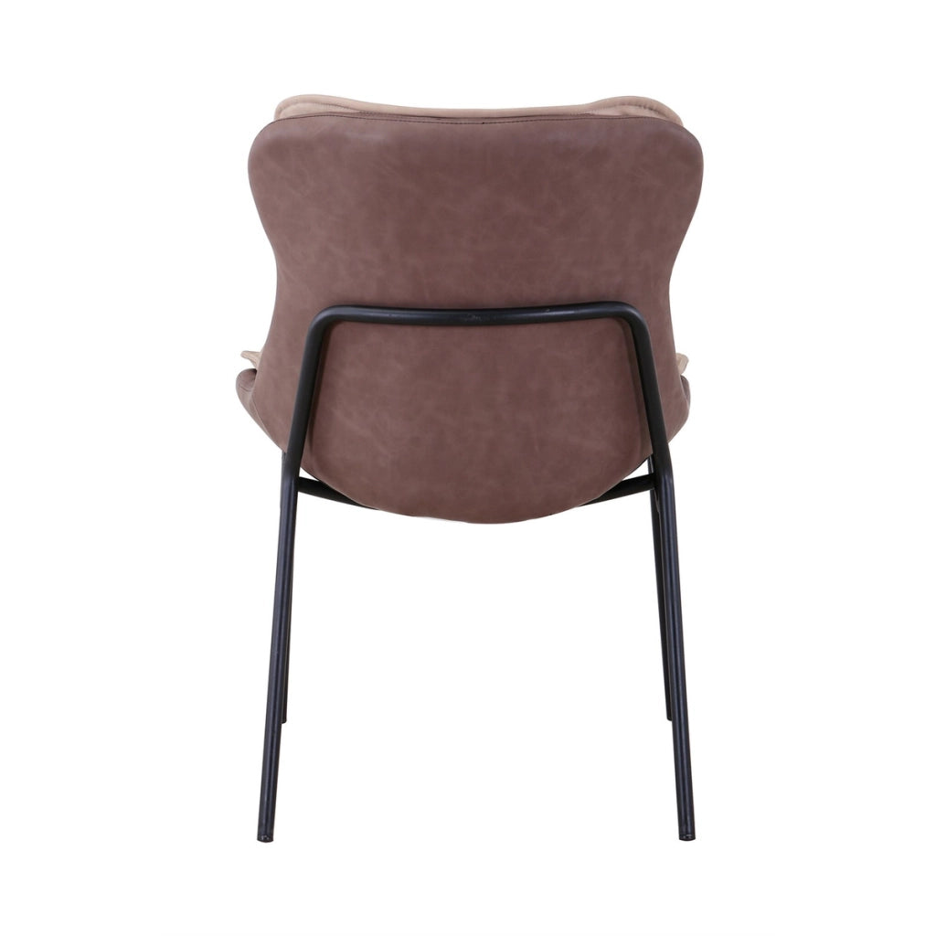 Sedia di design Brady in ecopelle beige e marrone