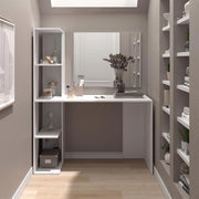 Vicco Tavolo da toilette Tower, Bianco, 122.2 cm con specchio, Superfici decorative per profumi e oggetti preferiti