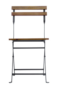 Set Tavolo e 2 Sedie da Giardino Pieghevoli Bistrò in Ferro e Legno di Acacia